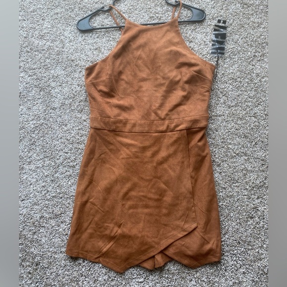 Burnt Orange Suede Romper - Picture 3 of 3